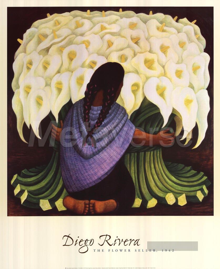 Die Blumen Verkäufer 1942 Diego Rivera Ölgemälde